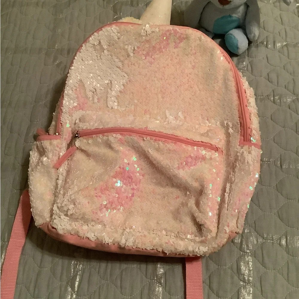 SEQUIN ~ UNICORN~PINK BACKPACK ~WONDER NATION~ - Picture 2 of 5